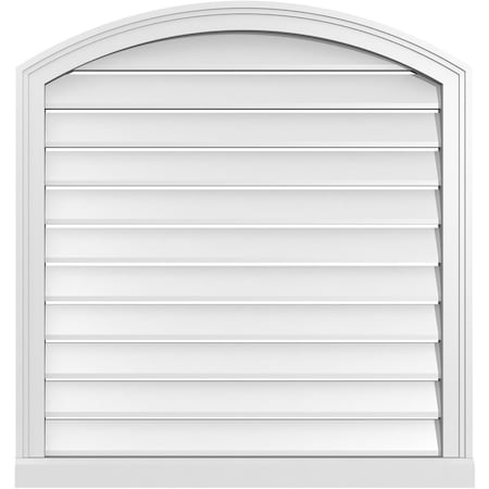 Ekena Millwork Arch Top Surface Mount PVC Gable Vent w/ 2"W x 2"P Brickmould Sill Frame, 32"W x 32"H GVPAR32X3203SN